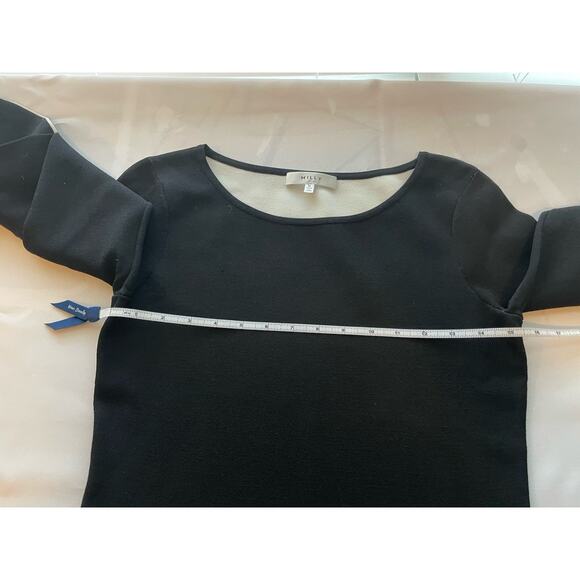 Anthropologie Milly NYC Black Knit Sweater Top Chic French Dramatic Sleeve Med - Picture 13 of 14